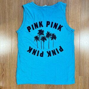 VS PINK VICTORIA'S SECRET BLUE PALM TREE TANK